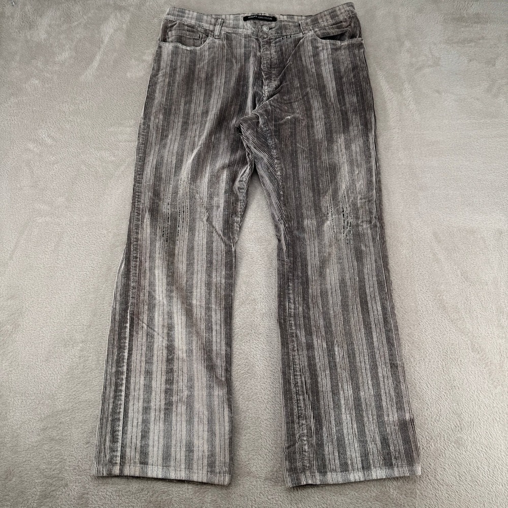Vintage‎ Versace Jeans Couture Corduroy Pants Mens 38x52 Gray Bootcut Striped